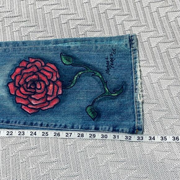 Red Engine painted flare jeans - Picture 12 of 12